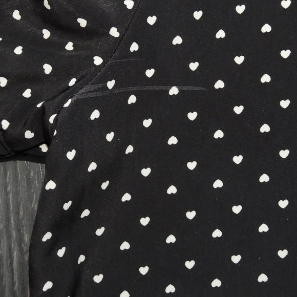 Black Top with White Hearts - Large - Picture 8 of 8
